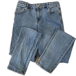 sz 14Y Girls Medium Dark Adjustable Waist Denim Slim Blue Jeans by Boden
